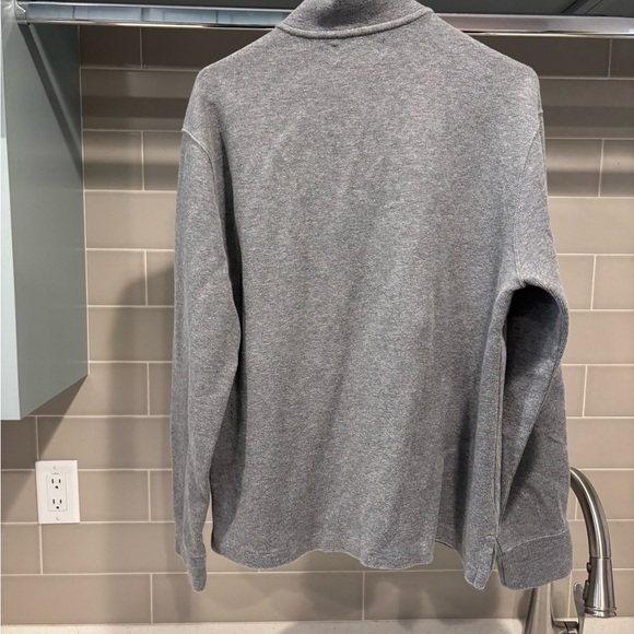 Vintage Polo Ralph Lauren Cotton Quarterzip Sweater Leather Zipper Size L - Picture 3 of 7